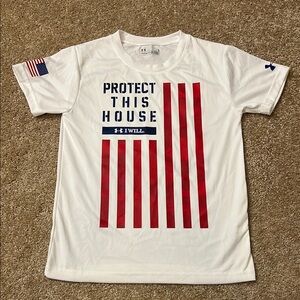 Under Armour Heat Gear Fourth of July America T Shirt Size 6